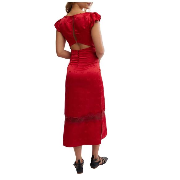 Free People Foolish Heart Midi Dress Size Medium - Picture 16 of 16